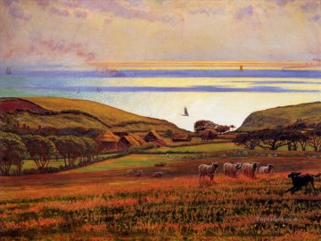 フェアライト ダウンズ 海の陽光 イギリス ウィリアム ホルマン ハントの風景 Oil Paintings